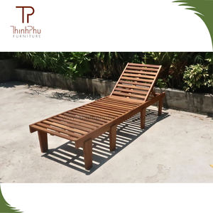 เก้าอี้อาบแดดกลางแจ้งแบบพับได้ทำจากไม้เนื้อแข็งกันน้ำเป็นมิตรกับสิ่งแวดล้อมสำหรับโรงแรมสวนลานสระว่ายน้ำสระว่ายน้ำวิลล่า - Product Image 6