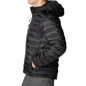 Chaqueta acolchada personalizada para hombre con cuello levantado transpirable calidez logotipo frontal abrigo de burbuja de invierno informal con capucha del fabricante - Product Image 4