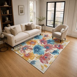 Tapis RUGS DEPOT LXDP-0235 en gros, tapis ethnique kilim en chenille imprimé numériquement, couleur terre cuite dorée, lavable en machine, antidérapant - Product Image 2