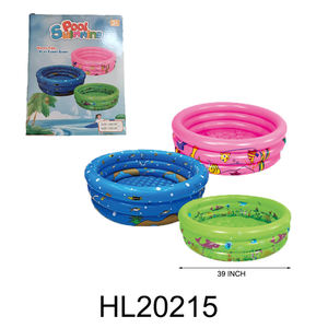 Piscina Gonfiabile Hl20215 100Cm in Plastica per Uso Domestico, Colori Rosa Blu Verde, Attrezzatura da Gioco per Bambini all'Aperto - Product Image 1