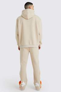 Survêtement évasé pour homme, style élégant, couleur contrastée, tenue de survêtement pour homme, survêtement évasé à séchage rapide pour homme - Product Image 3