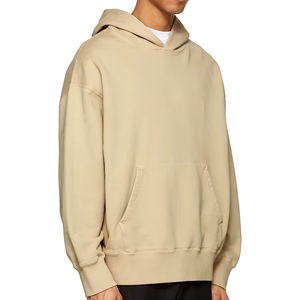 Venta al por mayor de peso pesado 100% algodón de los hombres de gran tamaño sudaderas con capucha de hombro caído con logotipo personalizado para el invierno - Product Image 2