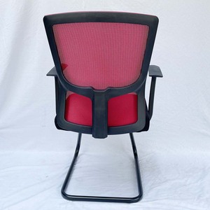 Silla ergonómica roja con reposabrazos desmontables, respaldo de malla y reposacabezas ajustable - MFW15QR - Uso doméstico - Espuma y tela - Plegable - Product Image 5
