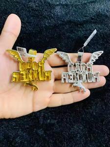 Nombre personalizado Bling Moissanite colgante collar brillante diamante oro sólido Hip Hop Soild Moissanite encanto moda colgantes encantos - Product Image 6