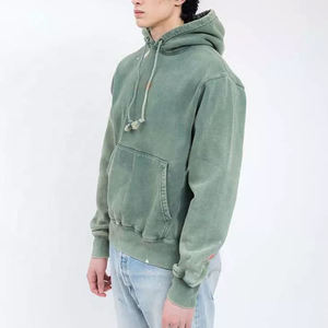 Nouveaux sweats à capuche délavés à l'acide unisexe à la mode grande taille 100% coton style décontracté avec fermeture à glissière pour l'hiver - Product Image 2