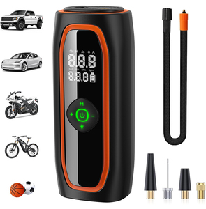 Compresseur d'air portable sans fil Cwmhy 150 psi, mini <span class=keywords><strong>pompe</strong></span> à vélo avec double affichage et jauge LED pour voiture, moto, vélo et ballons - Product Image 1