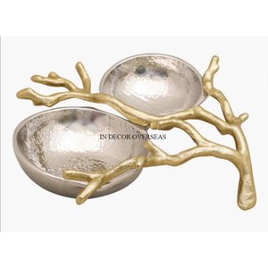 Centro de mesa chapado en oro de alto grado de aluminio fundido de diseñador de Granada, cuenco decorativo y para servir de proveedor indio - Product Image 6