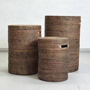 Top quality handmade rattan <b>bin</b> baskets low price <b>lid</b> basket container <b>bins</b> for decor & storage - Product Image 6