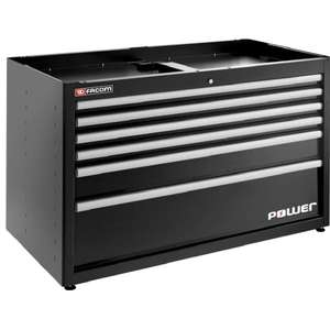 Gabinete de Doble Base Facom con 6 Cajones y 1 Cajón para Fuente de Alimentación, Negro - Gabinetes para Herramientas - Product Image 1
