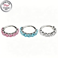 Boucles d'oreilles créoles G23 en titane ASTM F136 avec zircone cubique pour femme, pour cartilage, hélix, tragus, daith, snug, oreilles sensibles, vente en gros