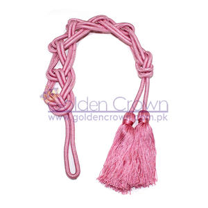 ชุดเอี๊ยมสีชมพูมีสายรัดสำหรับงานแต่งเลี้ยงในโบสถ์สายการตัดเย็บแบบมีพู่ - Product Image 1