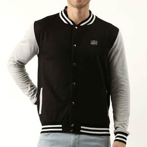 Chaqueta con letras para hombre de tamaño personalizado para uso al aire libre, tela de lana con cuello levantado, precio al por mayor, teñido liso para invierno - Product Image 1