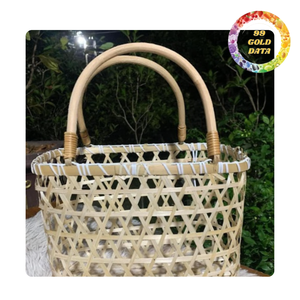Panier à pique-nique en bambou robuste avec poignée | Pour la préparation du pique-nique et le cadeau | Grand et petit format disponible - Product Image 2