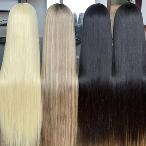 Perruque de luxe droite en cheveux européens vierges à 100 %, 36 pouces, avec dentelle transparente, toutes couleurs, prête à être expédiée - Product Image 1