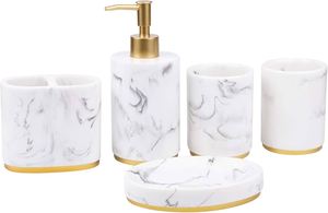 Ensemble de salle de bain en résine fait main pour la décoration intérieure, ensemble d'accessoires de salle de bain en résine de luxe, ensemble de salle de bain en résine époxy avec un design moderne - Product Image 6