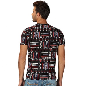 Vente en gros T-shirt à manches mi-longues pour homme 100% coton imprimé sur toute la surface, col rond, tenue de rue décontractée personnalisée avec service OEM - Product Image 2