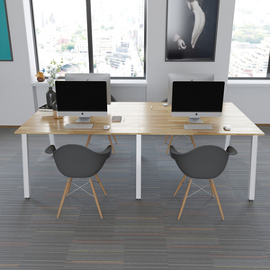 Mesa de Madera de Caucho para 4 Personas con Patas Cuadradas de Hierro de 50 mm, Diseño Minimalista, Requiere Ensamblaje (BNV68063) - Product Image 4