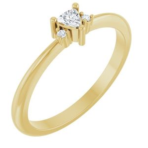 Anillo de Compromiso/Promesa Stuller con Acentos de Oro de 14K, Modelo 72435:197P, Corte Marquesa, Piedra Natural, Diseño Geométrico, Certificado IGI - Product Image 1