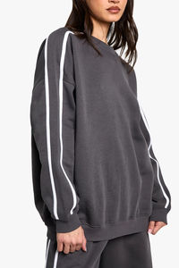 Sudadera con Capucha para Mujer, Precio al por Mayor, 100% Algodón, Estilo Holgado, Hombros Caídos, Ropa Casual de Invierno, Logotipo Personalizado - Product Image 3