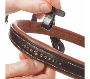 Bride a un muserolle cavesson qui est réglable des deux côtés. La sous-couche sur la couleur du casque rembourrage brun avec Tan - Product Image 4