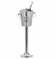 Support de seau à vin en acier inoxydable le plus vendu, accessoire de bar écologique, refroidisseur de glace léger pour fêtes, couleur argent