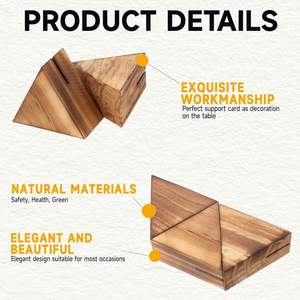 Menu de table en bois vintage et porte-cartes de visite pour mariage et photo - Product Image 2