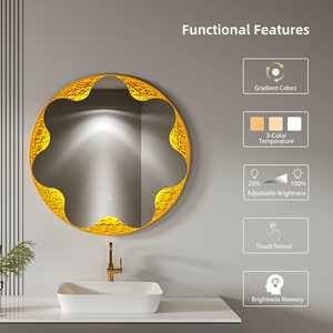 Espejo Circular <span class=keywords><strong>de</strong></span> <span class=keywords><strong>Baño</strong></span> con Luces LED Redondas Plateadas <span class=keywords><strong>de</strong></span> 4mm, Personalizado para Hotel, Proveedor Mayorista, Iluminado <span class=keywords><strong>de</strong></span> Fábrica - Product Image 5