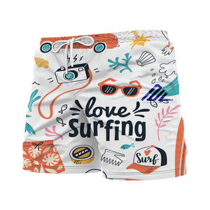 2021 Summer Men's Swimwear Board <b>Shorts</b> 100% Polyester Quick Dry Eco-Friendly Drawstring Closure Beach Surf Swim Trunks - Product Image 3