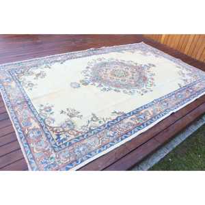 Alfombra Turca Vintage de Lana Azul, 6x9.6 pies (184x293 cm) - Product Image 2