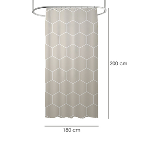 Tenda da doccia beige con forme geometriche 180x200 cm. Impermeabile - Product Image 2