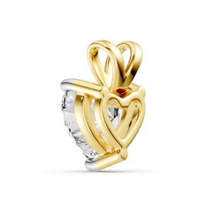 จี้เพชรโซลิแทร์ทรงห้องแล็บหัวใจ2กะรัต VVS ความชัดเจนสำหรับเครื่องประดับผู้หญิงจี้ทอง14K สีเหลือง - Product Image 4