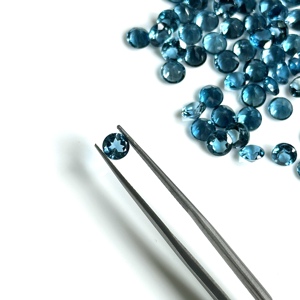 อัญมณีทรงหลวมเจียระไนเหลี่ยมเพชรพลอยลอนดอนสีน้ำเงินขนาด5มม. สำหรับทำเครื่องประดับหินบุษราคัมธรรมชาติ - Product Image 3
