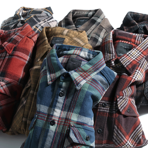 Chemise décontractée à manches longues pour hommes 100% coton col en V été à la mode confortable vêtements quotidiens chemises tissées - Product Image 1