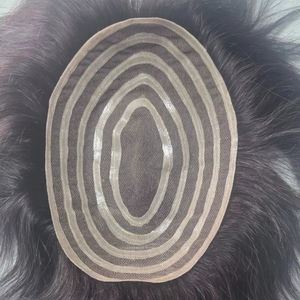 Lace PU Hair Toupee <b>Wig</b> for <b>Men</b>-Indian Remy Hair Prosthesis with Natural Wave & Kinky Straight Styles 40-80g Weight - Product Image 1