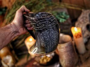 Natural Horn Mug, Handmade Rustic Eco-Friendly Drinkware, Durable Stylish Cup, Ideal for Coffee, Tea, <b>Whisky</b>, Unique Gifts - Product Image 3