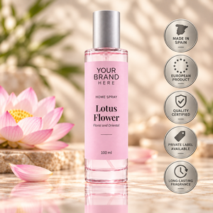 Diffuseur d'ambiance en spray à la fleur de lotus, marque privée, 100 ml |   Parfum floral oriental longue durée |   Fabricant OEM Espagne - Product Image 1