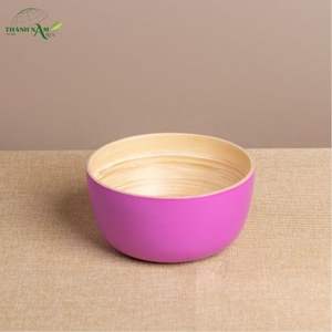 Bol en bambou filé de conception classique fait à la main - Léger, écologique, non toxique pour le service et la décoration de la maison - Product Image 2