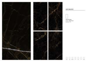 Azulejos de Porcelana LEO Negros de Diseño Moderno con Acabado Brillante - Product Image 2