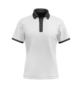 Chemises classiques décontractées à manches courtes pour hommes, en tricot uni, avec patte de boutonnage à trois boutons, col vert contrastant personnalisé, en coton à séchage rapide - Product Image 4