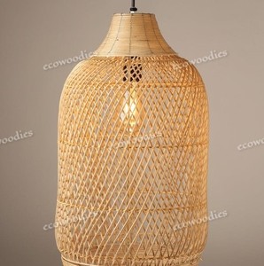 Luminaire suspendu de style design en bambou et rotin, style ferme traditionnel, pour appartement, salon, chambre à coucher, lustres, éclairage créatif - Product Image 5
