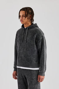 Sudadera con Capucha para Hombre, Invierno 2026, Estilo Desgastado, Color Sólido, Mangas Regulares, 100% Algodón, Ako - Product Image 2