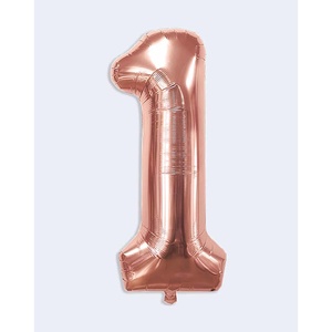 Palloncino Numero 1 in Oro Rosa 45cm per Decorazioni Festive - Product Image 1