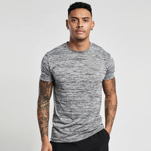Ropa de gimnasio para hombre, camiseta de fitness de manga corta con patrón sólido transpirable, camiseta de respiración ajustada para correr - Product Image 5