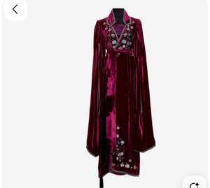 Latest Elegant Ethnic Blouse <b>Women</b> <b>Velvet</b> Maxi <b>Dress</b> Long Sleeve Wrap Style Ruffle Hem Parties Indian Pakistani Clothing OEM - Product Image 5