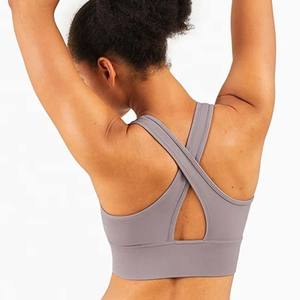 Soutien-gorge de sport de haute qualité pour femmes, logo personnalisé imprimé en gros, léger, soutien moyen, sans armatures, anti-chocs, ensembles grande taille - Product Image 2