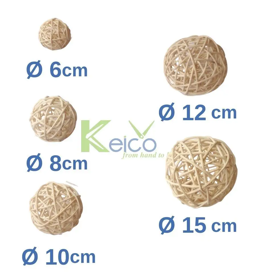 Hot sale high quality natural 100% eco-friendly ball wicker for Xmas and wedding decoration made from Vietnam