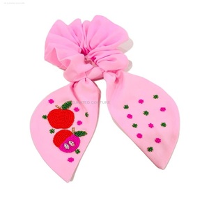 Últimas semillas hechas a mano con cuentas para el cabello Scrunchies indio bordado a mano diseño de la escuela accesorio para el cabello Scrunchies de cola a juego - Product Image 5