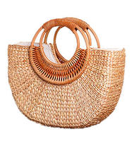 Meilleure Vente : Sac en Rotin Hyacinthe d'Eau Marron Clair, Panier Classique en Osier pour Rangement, Décoration Florale Maison, Cadeau de Fête TUYET DUNG