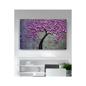 Impression sur toile Fida Purple Blooming Relief Tree - Product Image 6