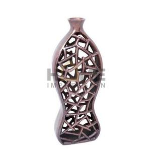 แจกันทรงกลมสีขาวประดับดอกไม้หรูหราสีทอง งานแฮนด์เมด ตกแต่งโต๊ะ ตกแต่งพื้น ราคาถูกที่สุด - Product Image 4